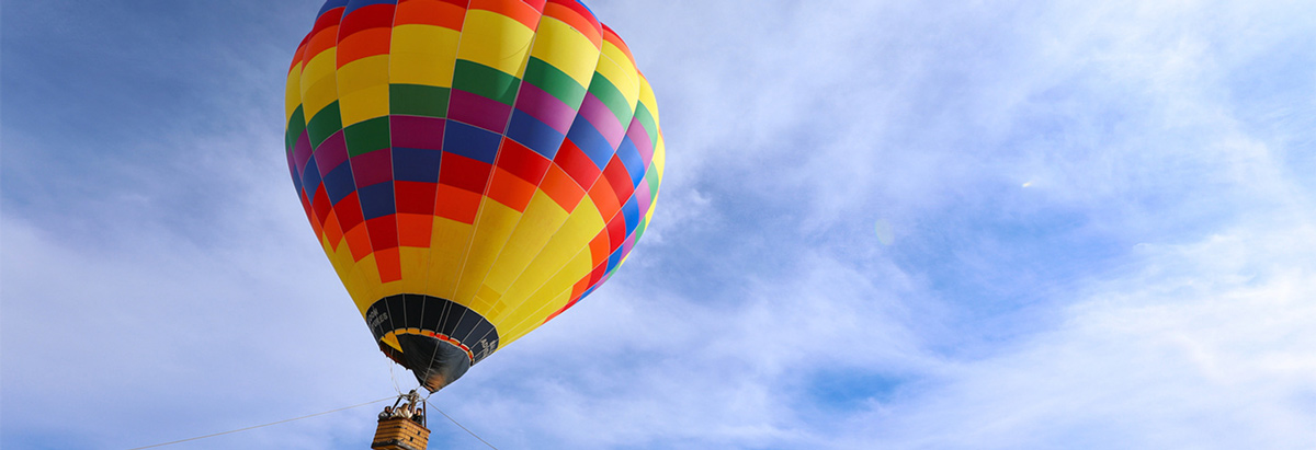 photo of hot air balloon on campus