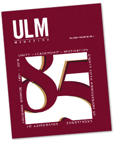 FALL 2016 edition of the ULM Magazine fall 2016 cover art