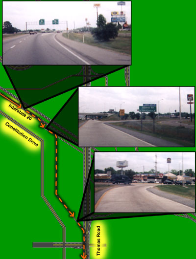 Map: I-20 Exit 114 South & Thomas Rd